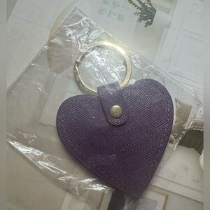 New Purple Heart Keychain gold tone hardware